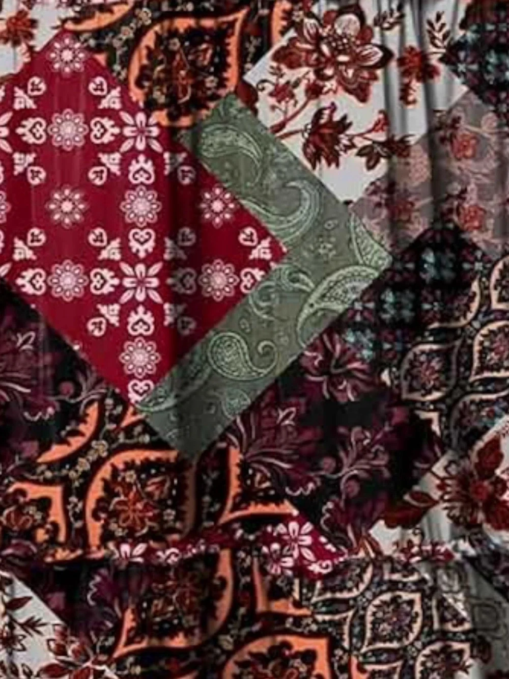 Bohemian Patchwork Maxi Skirt — Multi-Color